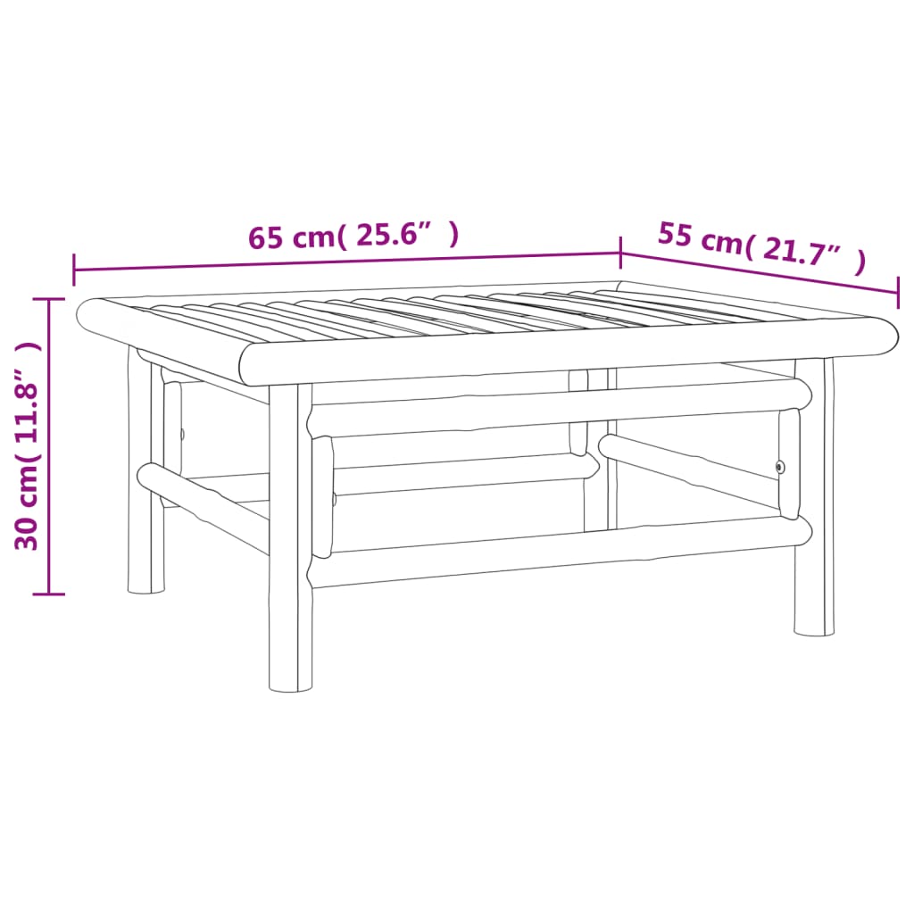 Set Salotto da Giardino 2pz con Cuscini Tortora Bambù - homemem39