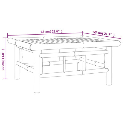 Set Salotto da Giardino 2pz con Cuscini Bianco Crema in Bambù - homemem39