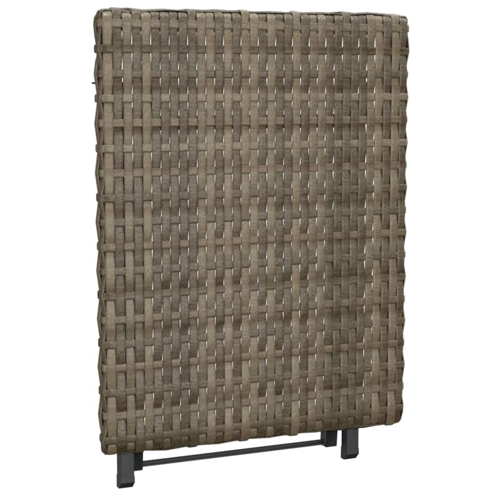 Tavolo Pieghevole Grigio 45x35x32 cm in Polyrattan - homemem39