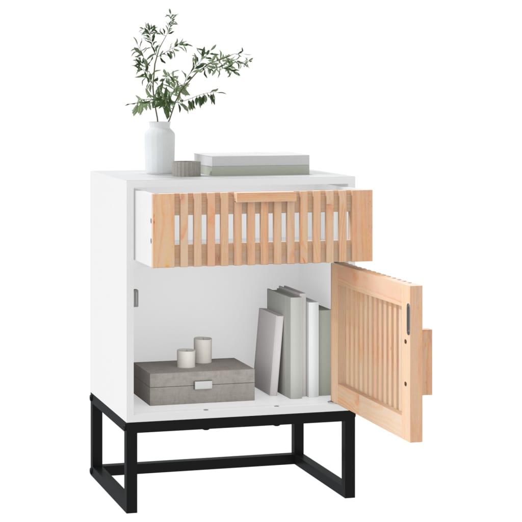 Comodini 2 pz Bianchi 40x30x55,5 cm Legno Multistrato e Ferro - homemem39