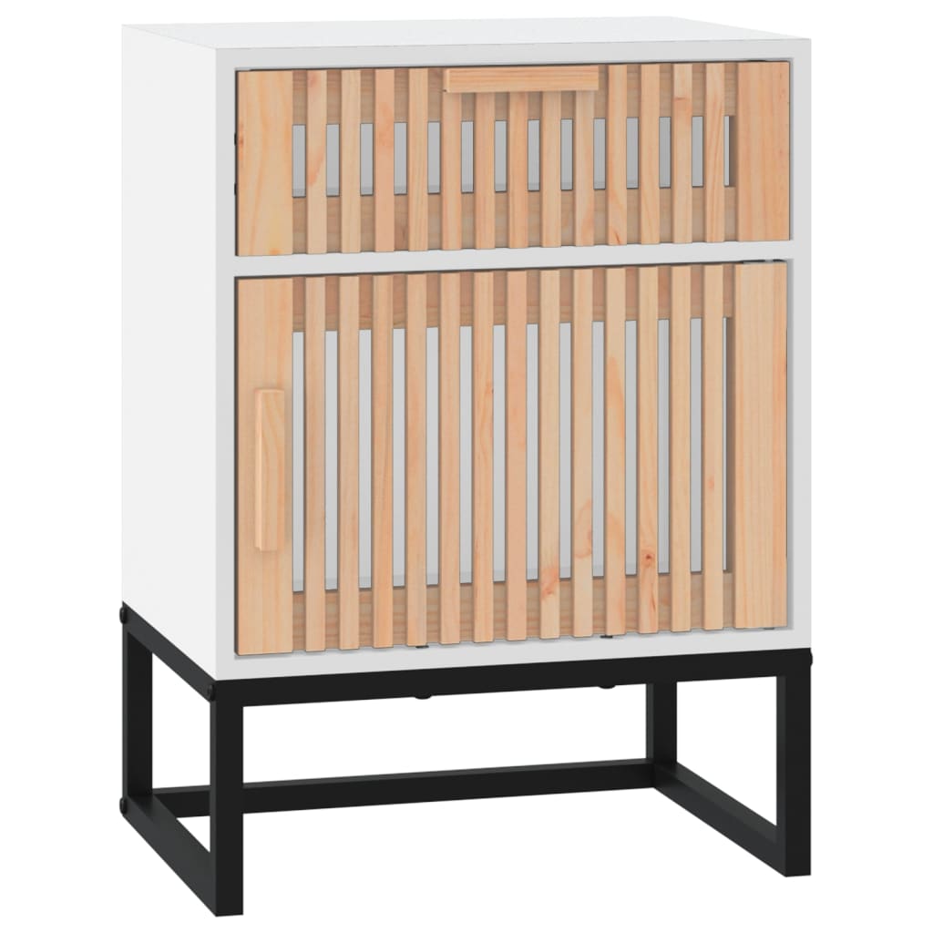 Comodini 2 pz Bianchi 40x30x55,5 cm Legno Multistrato e Ferro - homemem39