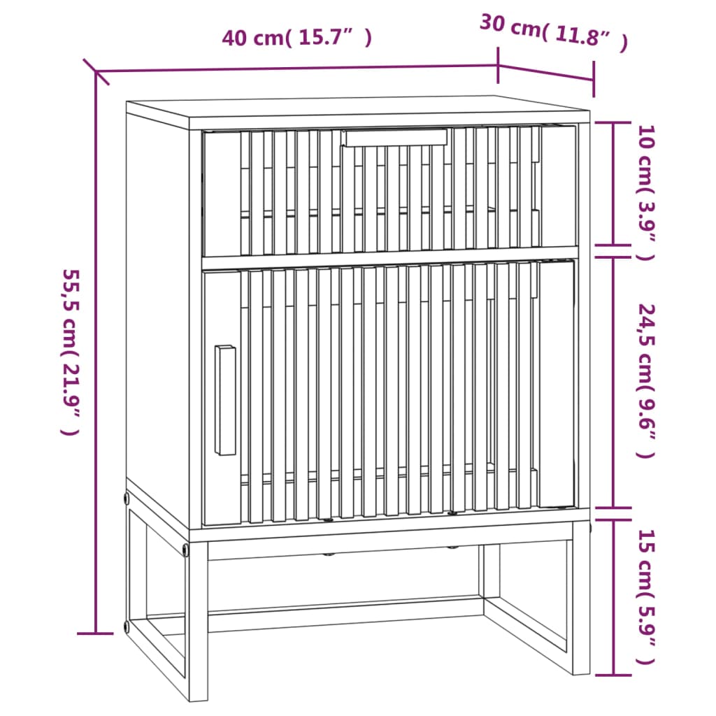 Comodini 2 pz Bianchi 40x30x55,5 cm Legno Multistrato e Ferro - homemem39