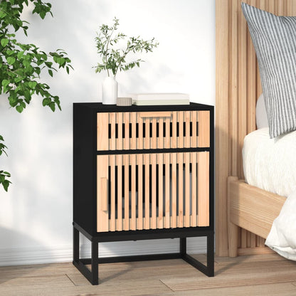 Comodini 2 pz Neri 40x30x55,5 cm Legno Multistrato e Ferro - homemem39