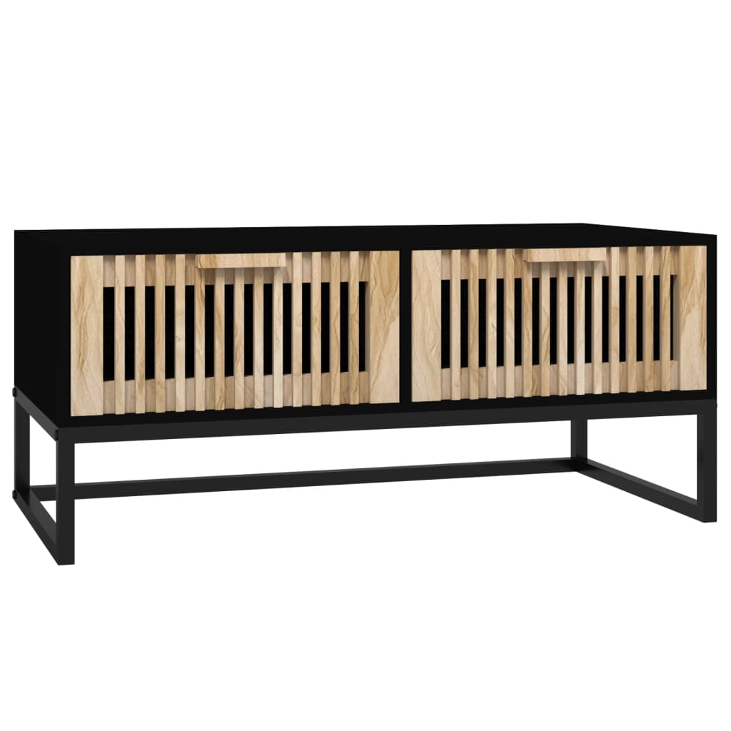 Tavolino da Salotto Nero 80x40x35 cm Legno Multistrato e Ferro - homemem39