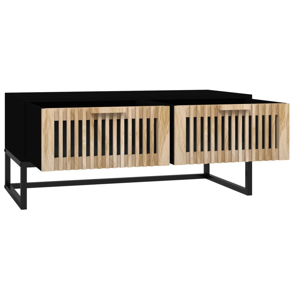 Tavolino da Salotto Nero 80x40x35 cm Legno Multistrato e Ferro - homemem39