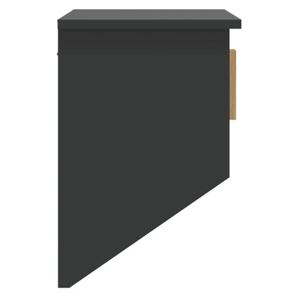 Armadietto Parete con Ganci Nero 80x24x35,5cm Legno Multistrato - homemem39