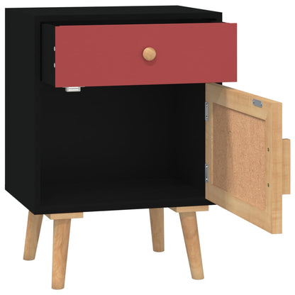 Comodini 2 pz Neri 40x30x55 cm in Legno Multistrato - homemem39