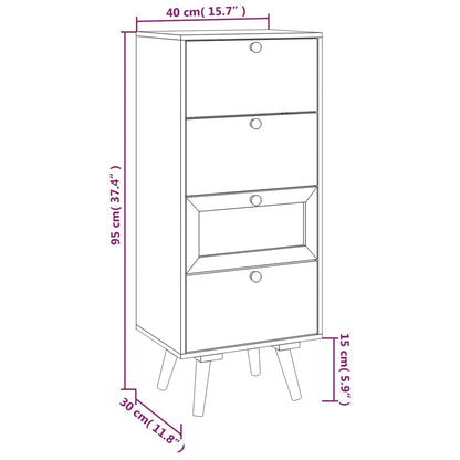 Credenza con Cassetti 40x30x95 cm in Legno Multistrato - homemem39