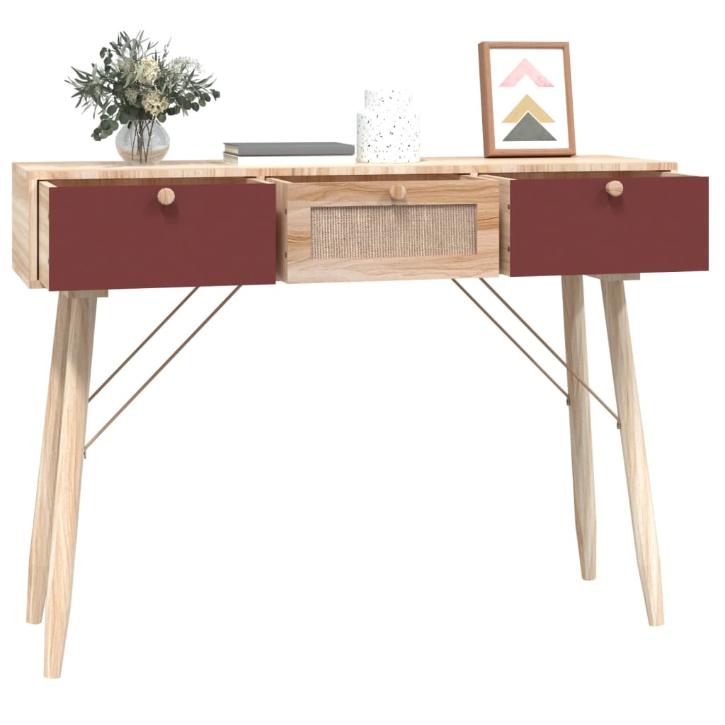 Tavolino Consolle con Cassetti 105x30x75 cm Legno Multistrato - homemem39