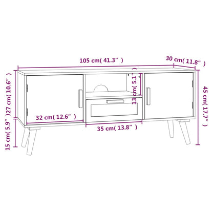 Mobile Porta TV con Ante 105x30x45 cm in Legno Multistrato - homemem39