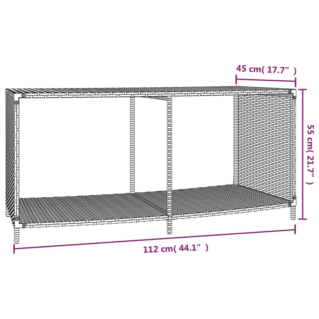 Scaffali Portaoggetti 2 pz in Polyrattan Nero - homemem39