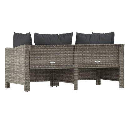 Set di Divani da Giardino 2 pz con Cuscini in Polyrattan Grigio - homemem39