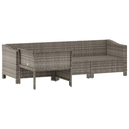 Set Divani da Giardino 4 pz con Cuscini in Polyrattan Grigio - homemem39