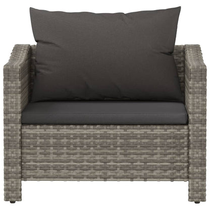 Poltrona da Giardino con Cuscino Grigio in Polyrattan - homemem39