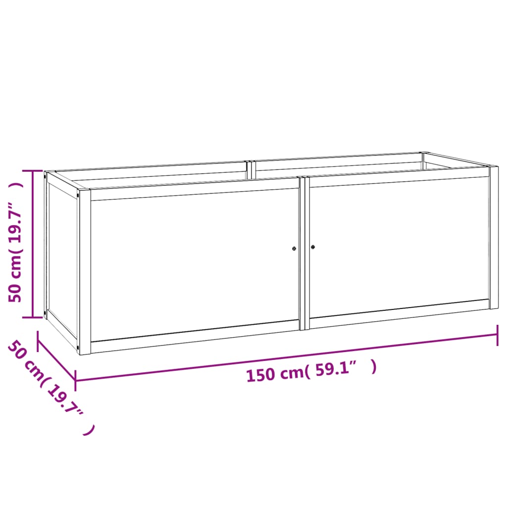 Letto da Giardino Rialzato 150x50x50 cm Legno Massello di Teak - homemem39