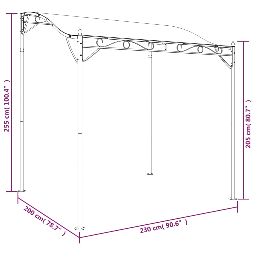 Tettoia Crema 2x2,3 m 180 g/m² Tessuto e Acciaio - homemem39