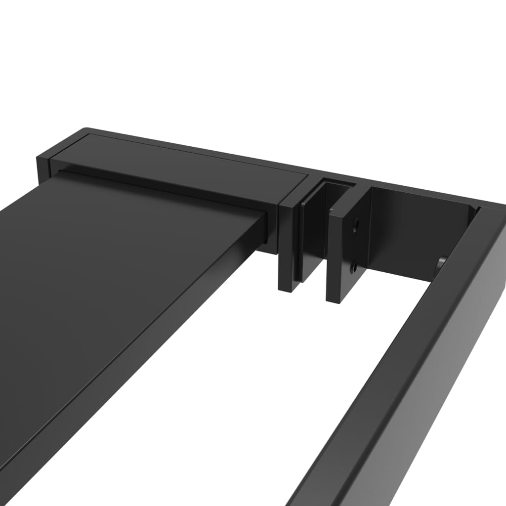 Mensola Doccia a Parete per Doccia Walk-in Nera 80 cm Alluminio - homemem39