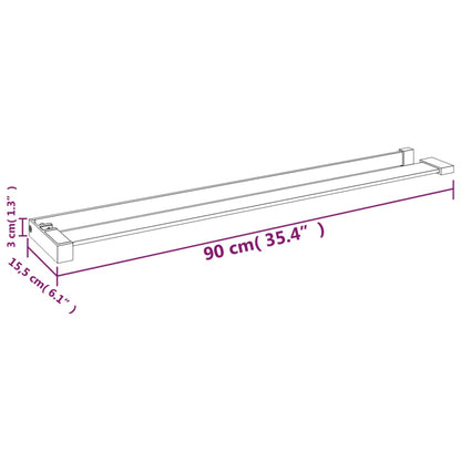 Mensola Doccia a Parete per Doccia Walk-in Nera 90 cm Alluminio - homemem39