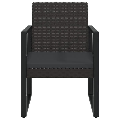 Poltrona da Giardino con Cuscino Nero in Polyrattan - homemem39