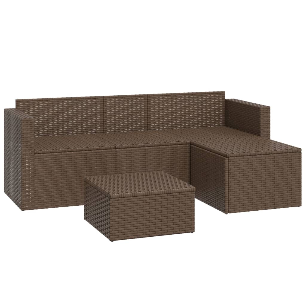 Set Mobili da Giardino Marrone in Polyrattan - homemem39