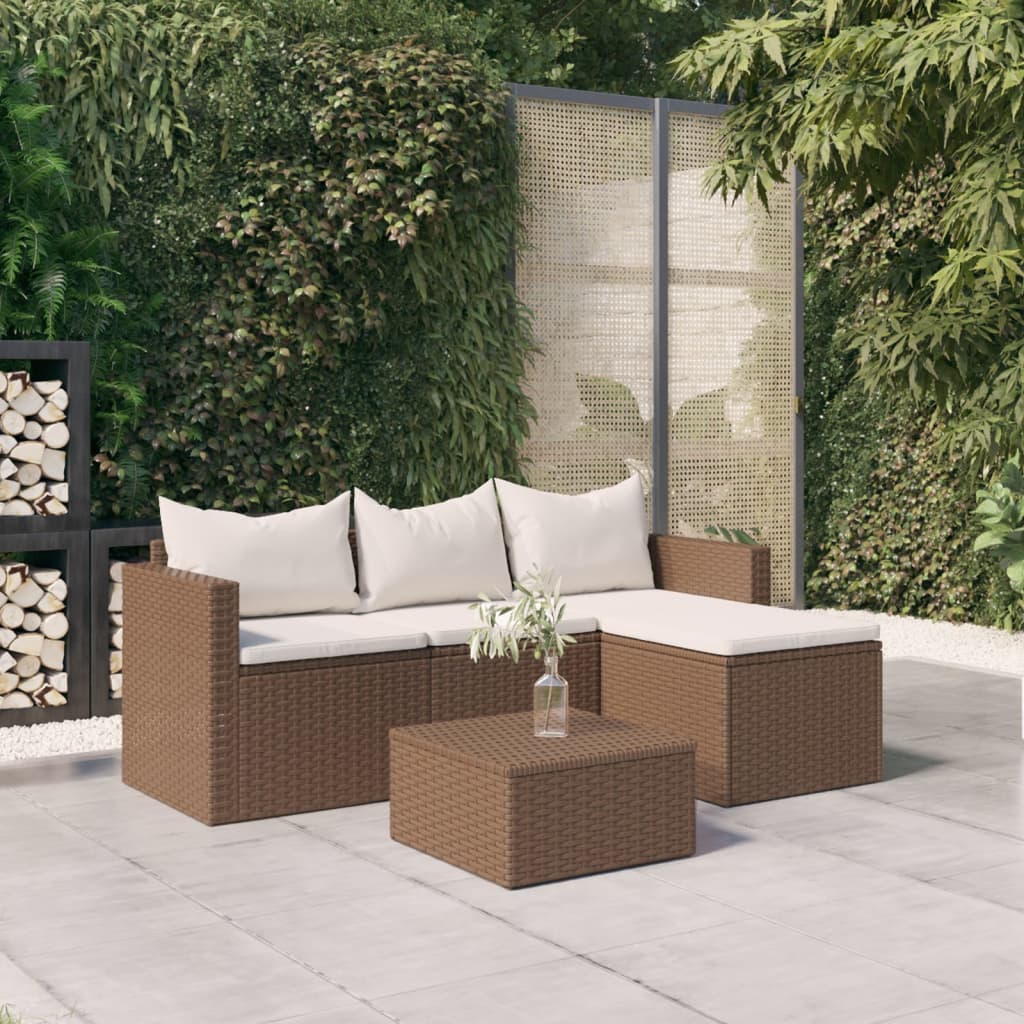 Set Mobili da Giardino Marrone in Polyrattan - homemem39