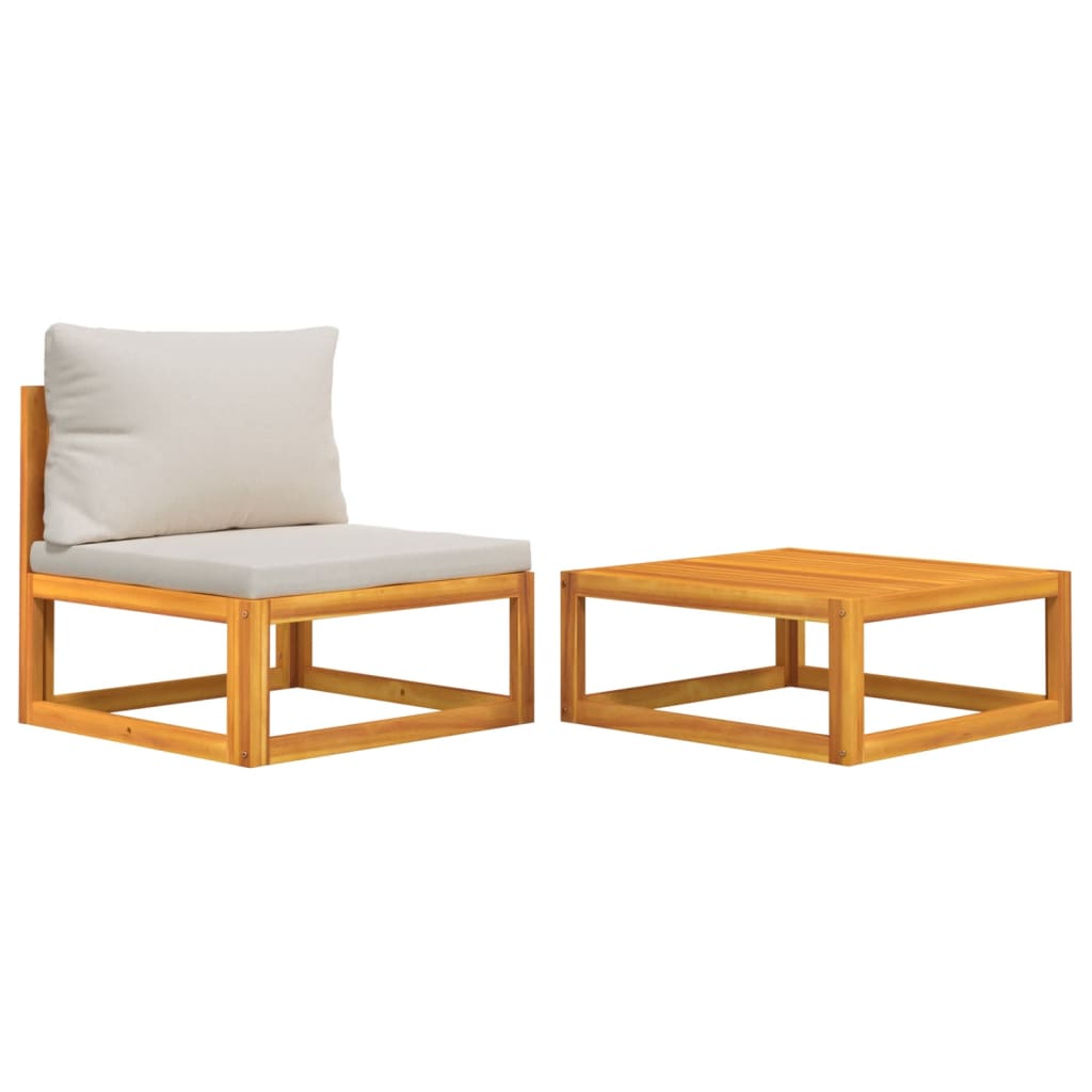 Set Divani da Giardino 2pz con Cuscini Legno Massello di Acacia - homemem39