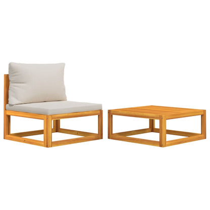 Set Divani da Giardino 2pz con Cuscini Legno Massello di Acacia - homemem39