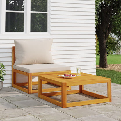 Set Divani da Giardino 2pz con Cuscini Legno Massello di Acacia - homemem39