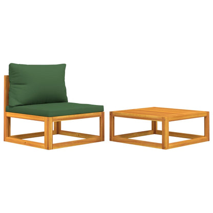 Set Divani da Giardino 2pz con Cuscini Legno Massello di Acacia - homemem39