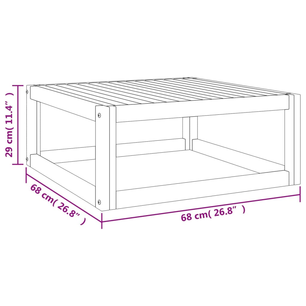 Tavolino da Salotto 68x68x29 cm in Legno Massello di Acacia - homemem39