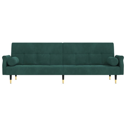 Divano Letto con Cuscini Verde Scuro in Velluto - homemem39