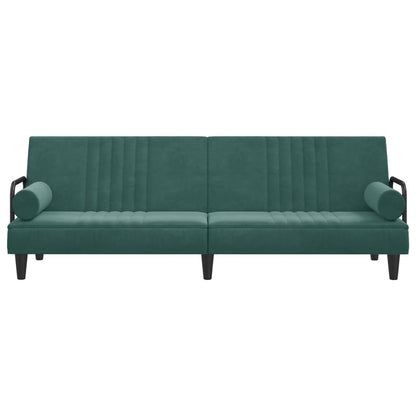 Divano Letto con Braccioli Verde Scuro in Velluto - homemem39