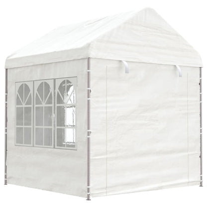 Gazebo con Tetto Bianco 2,28x2,23x2,69 m in Polietilene - homemem39