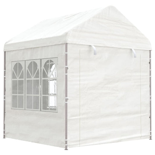 Gazebo con Tetto Bianco 2,28x2,23x2,69 m in Polietilene - homemem39