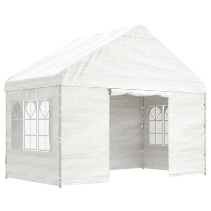 Gazebo con Tetto Bianco 4,08x2,23x3,22 m in Polietilene - homemem39