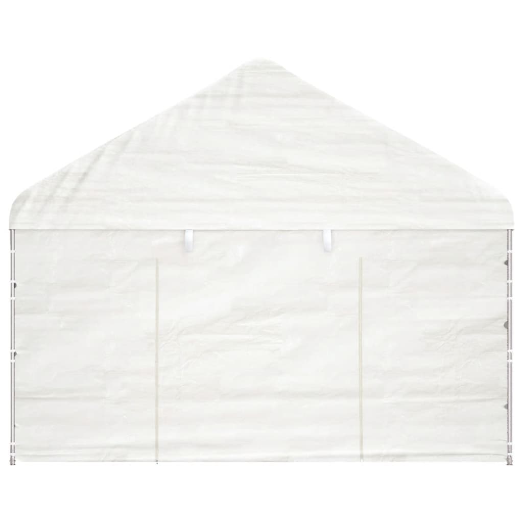 Gazebo con Tetto Bianco 4,08x2,23x3,22 m in Polietilene - homemem39