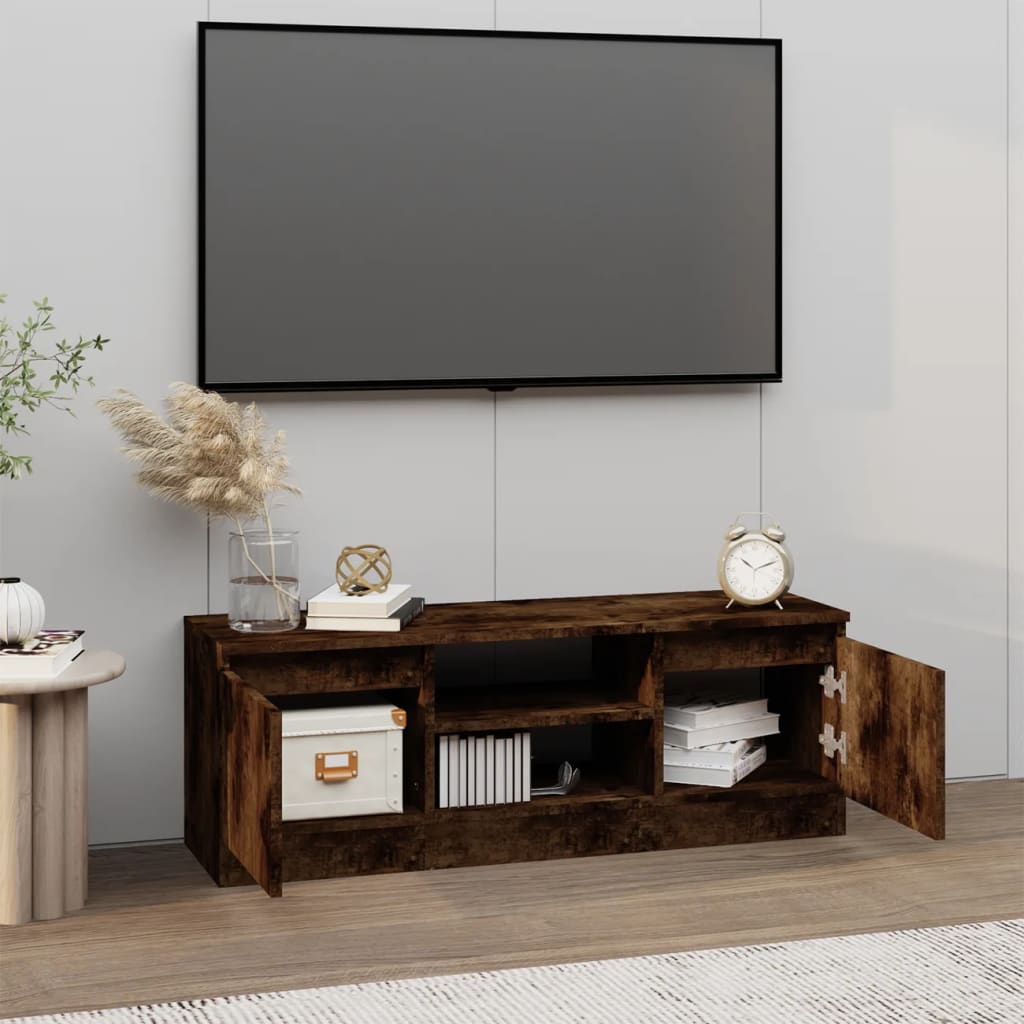 Mobile Porta TV con Anta Rovere Fumo 102x30x36 cm - homemem39