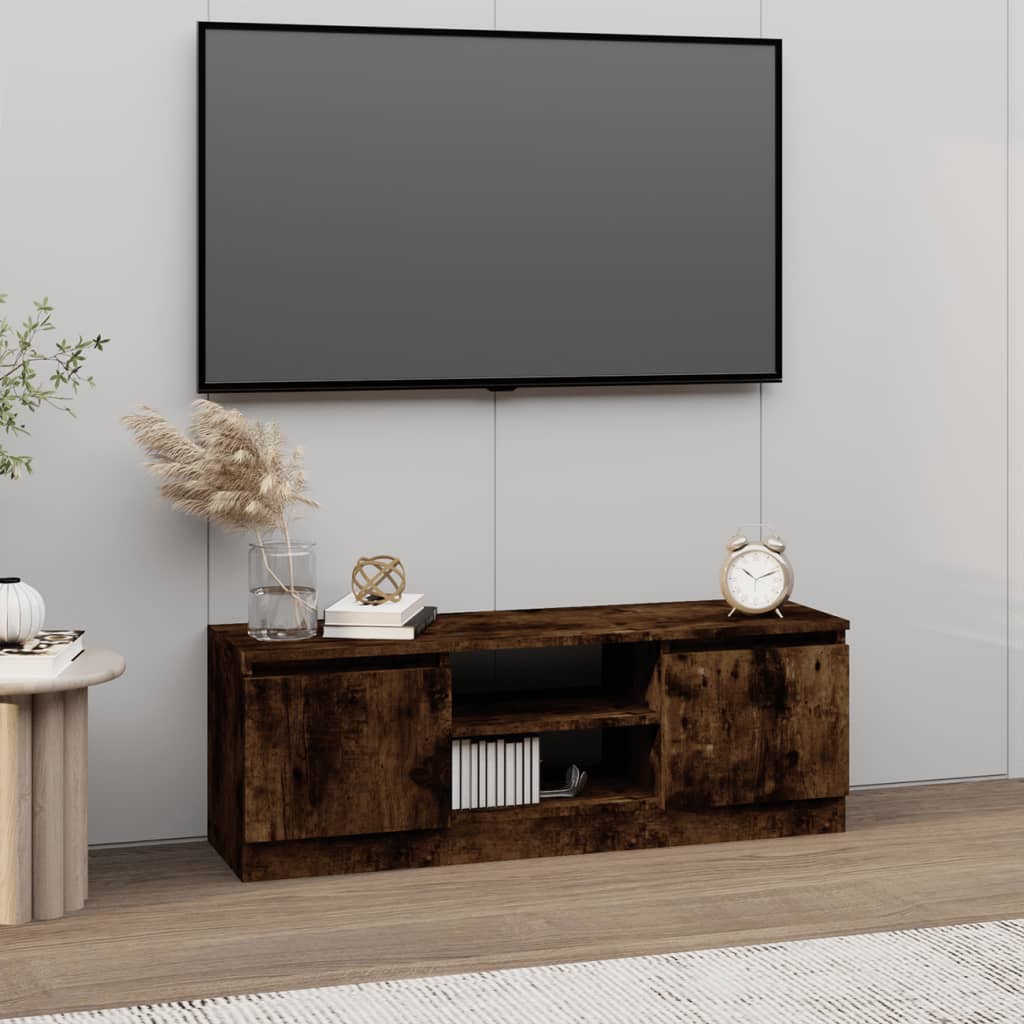 Mobile Porta TV con Anta Rovere Fumo 102x30x36 cm - homemem39