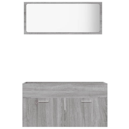 Set Mobili da Bagno 2 pz Grigio Sonoma in Legno Multistrato - homemem39