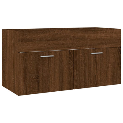 Set Mobili da Bagno 2 pz Rovere Marrone in Legno Multistrato - homemem39