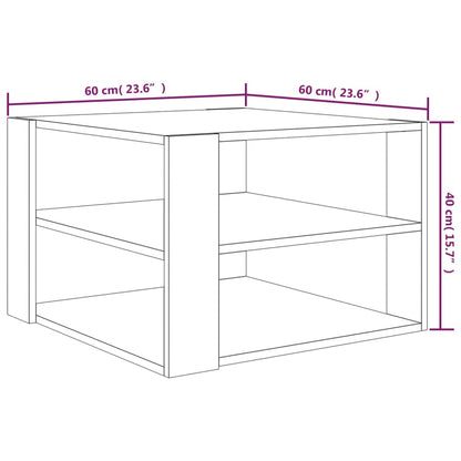 Tavolino da Salotto Rovere Fumo 60x60x40 cm Legno Multistrato - homemem39