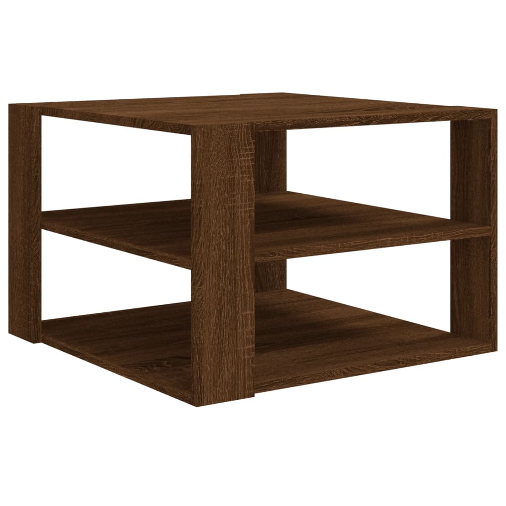 Tavolino da Salotto Rovere Marrone 60x60x40cm Legno Multistrato - homemem39