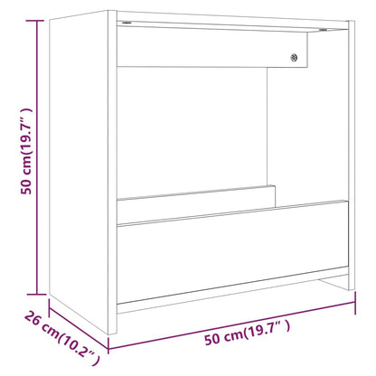 Tavolino Rovere Fumo 50x26x50 cm in Legno Multistrato - homemem39