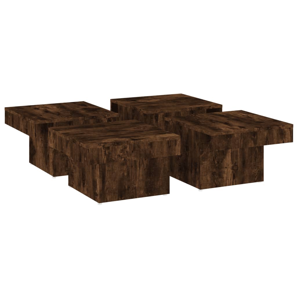 Tavolino da Salotto Rovere Fumo 90x90x28 cm Legno Multistrato - homemem39