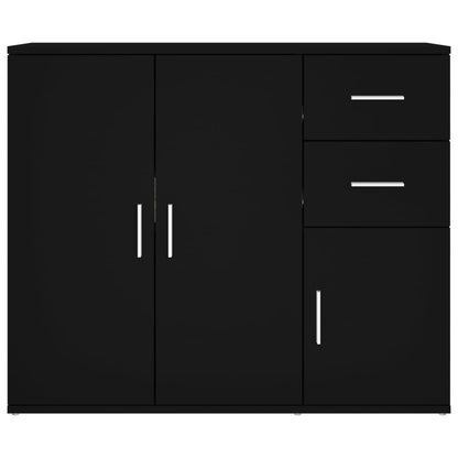 Credenza Nera 91x29,5x75 cm in Legno Multistrato - homemem39