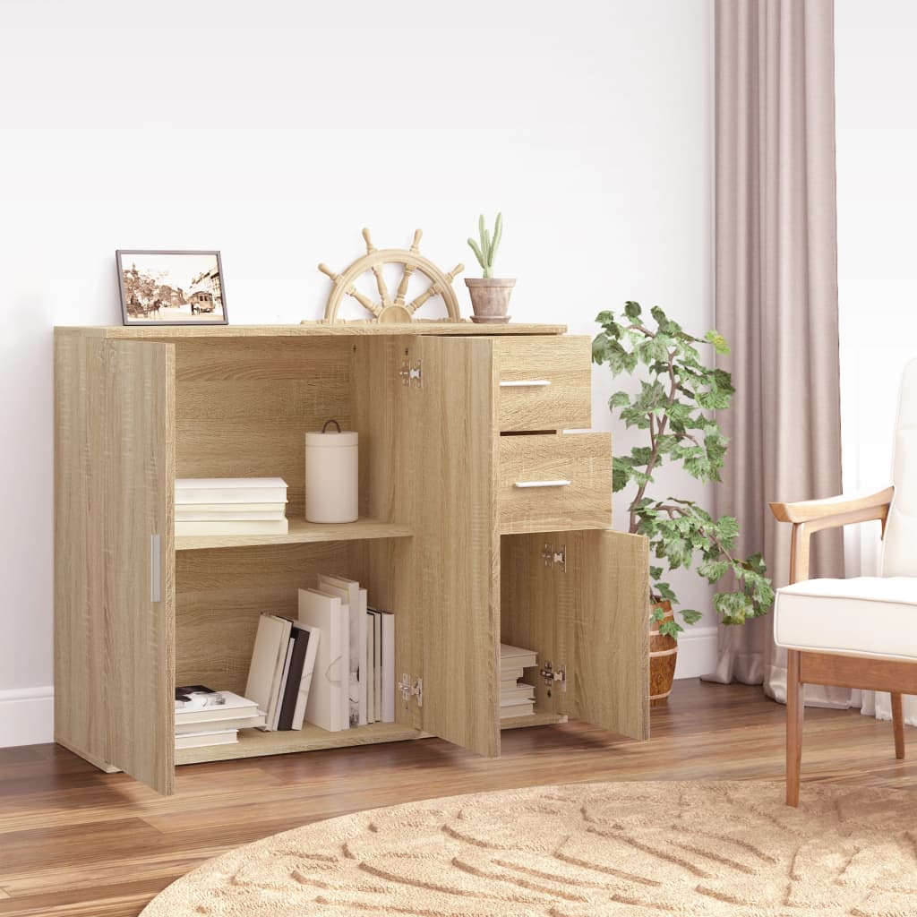 Credenza Rovere Sonoma 91x29,5x75 cm in Legno Multistrato - homemem39