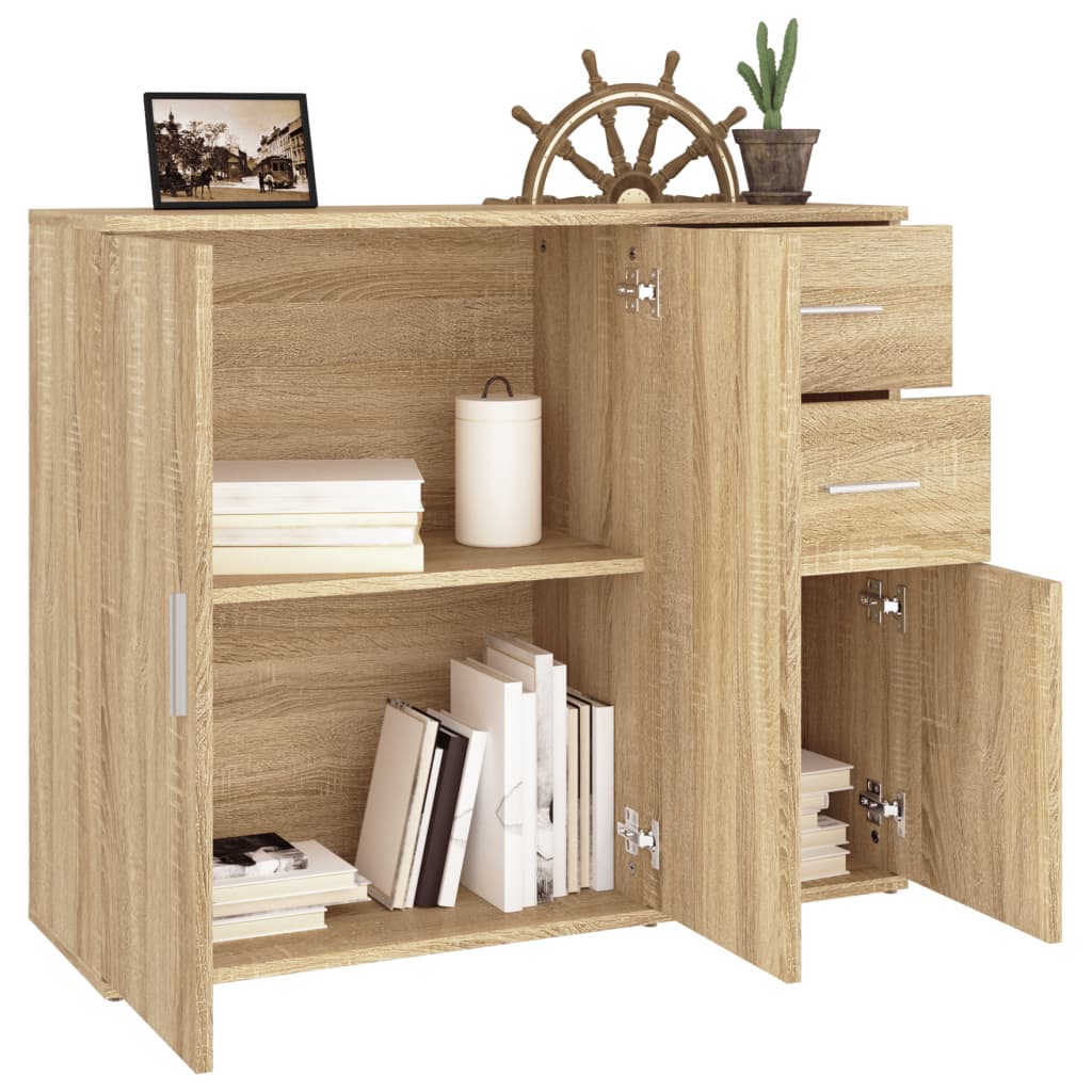 Credenza Rovere Sonoma 91x29,5x75 cm in Legno Multistrato - homemem39