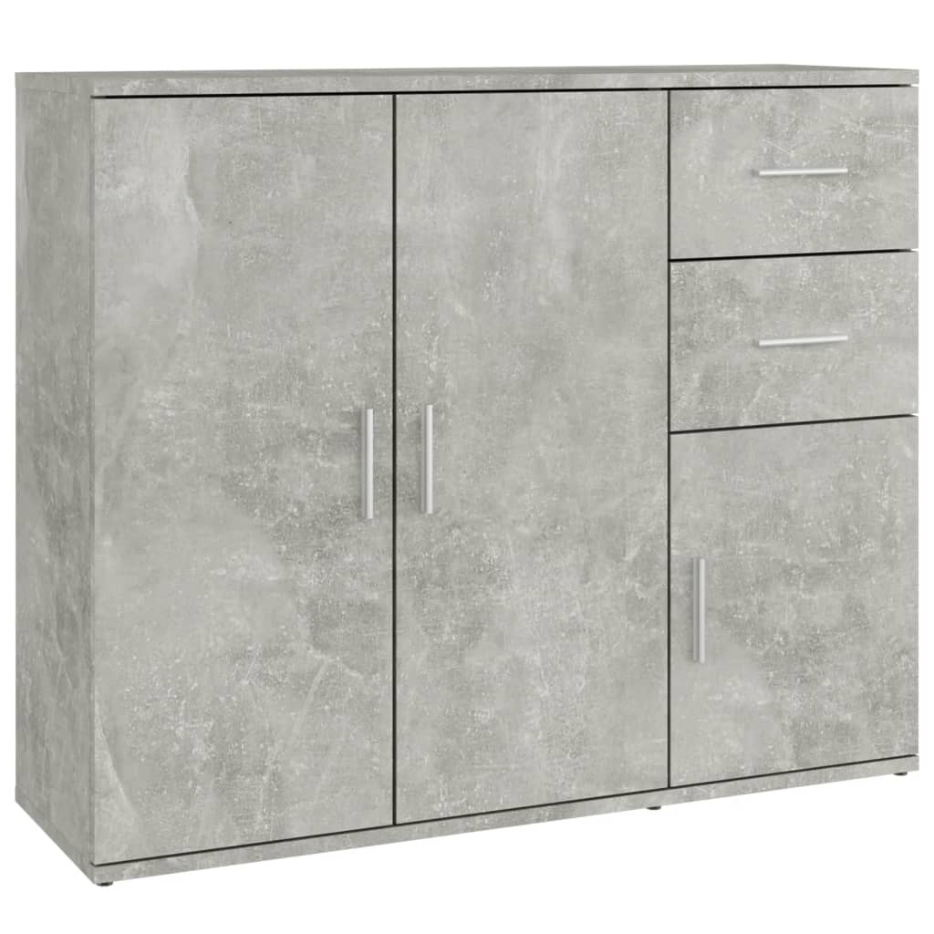 Credenza Grigio Cemento 91x29,5x75 cm in Legno Multistrato - homemem39