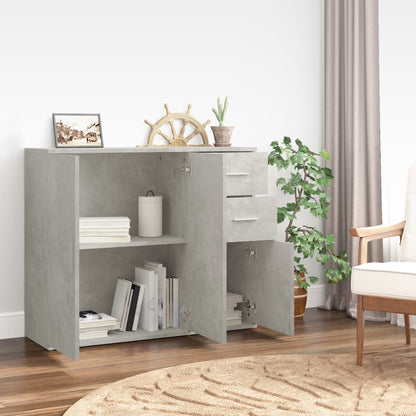 Credenza Grigio Cemento 91x29,5x75 cm in Legno Multistrato - homemem39