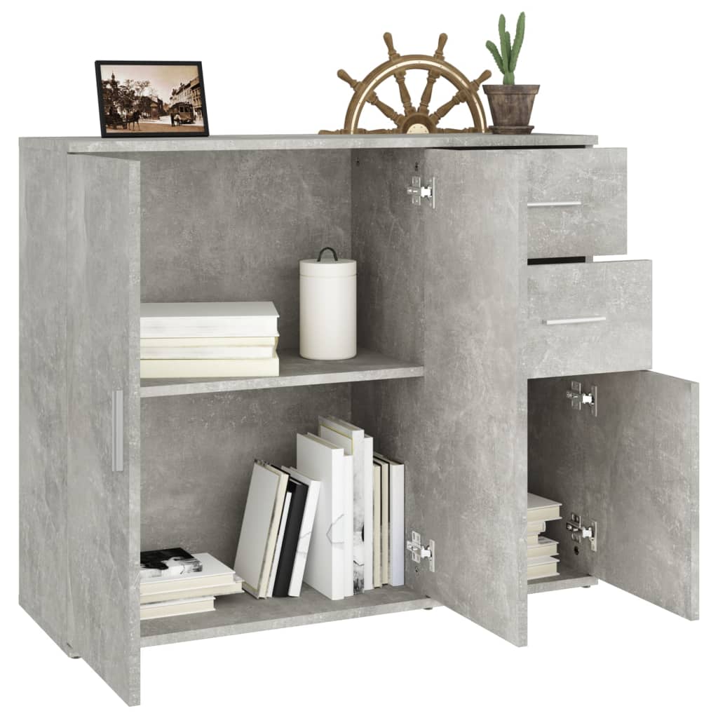 Credenza Grigio Cemento 91x29,5x75 cm in Legno Multistrato - homemem39